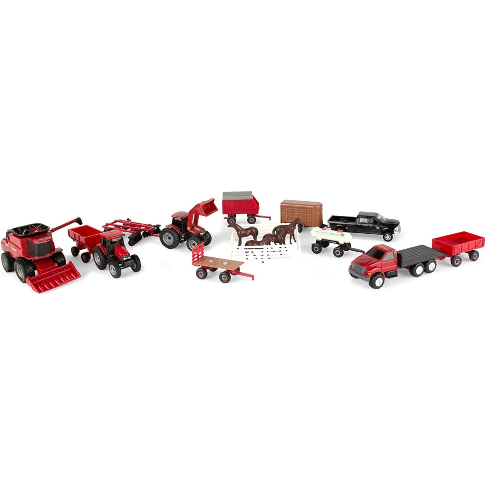 Case IH Farm Toy Value Playset with Tractors, Trucks, Farm Implements and Horses